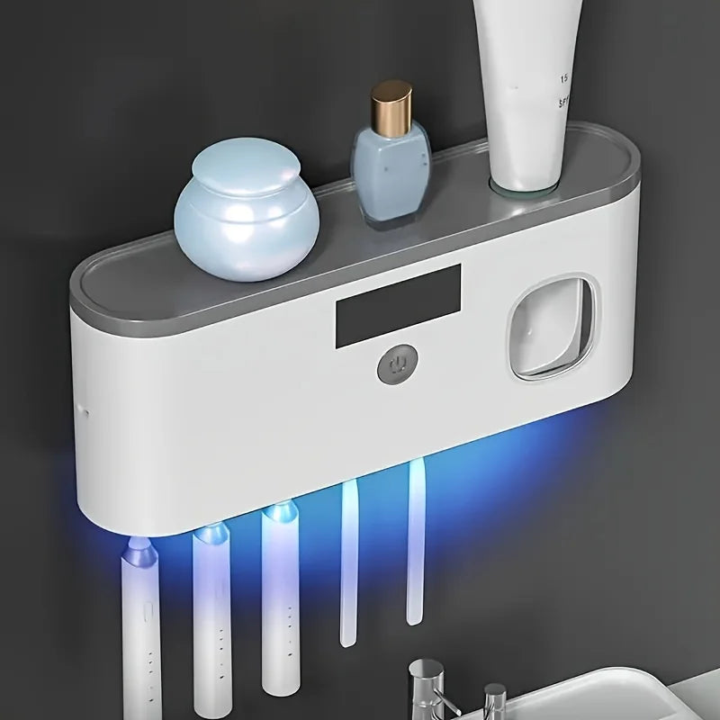 Intelligent UV Toothbrush Sterilizer & Automatic Toothpaste Dispenser