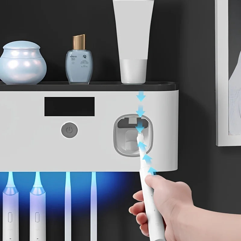 Intelligent UV Toothbrush Sterilizer & Automatic Toothpaste Dispenser
